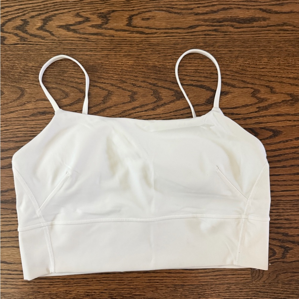 Lululemon White Spaghetti Strap Cropped tank
